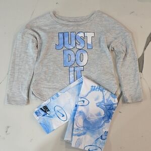 Nike Gray and Blue Pajama Set Just Do It